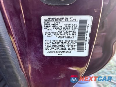 Zdjęcie 7 z 7 samochodu: 2003 NISSAN PATHFINDER SE VIN:JN8DR09X93W709894 - miniatura
