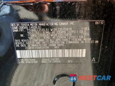 Zdjęcie 13 z 13 samochodu: 2013 TOYOTA RAV4 LIMITED VIN:2T3DFREVXDW034098 - miniatura
