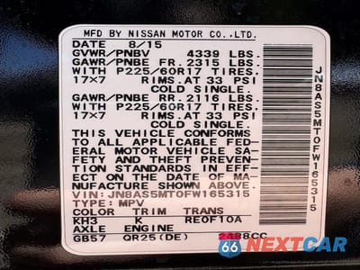 Zdjęcie 13 z 13 samochodu: 2015 NISSAN ROGUE SELECT S VIN:JN8AS5MT0FW165315 - miniatura