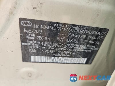 Zdjęcie 12 z 12 samochodu: 2017 HYUNDAI ELANTRA SE VIN:5NPD84LF8HH195426 - miniatura