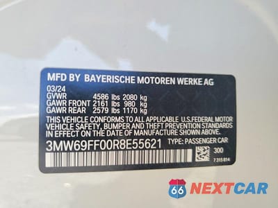 Zdjęcie 12 z 12 samochodu: 2024 BMW 330I VIN:3MW69FF00R8E55621 - miniatura