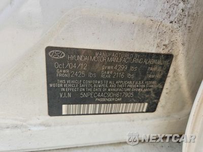 Zdjęcie 12 z 12 samochodu: 2013 HYUNDAI SONATA SE VIN:5NPEC4AC9DH617905 - miniatura