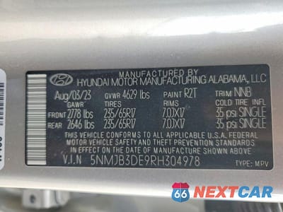Zdjęcie 13 z 13 samochodu: 2024 HYUNDAI TUCSON SEL VIN:5NMJB3DE9RH304978 - miniatura