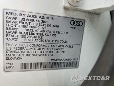 Zdjęcie 14 z 14 samochodu: 2018 AUDI Q7 PRESTIGE VIN:WA1VAAF70JD041133 - miniatura