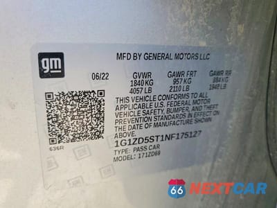 Zdjęcie 12 z 12 samochodu: 2022 CHEVROLET MALIBU LT VIN:1G1ZD5ST1NF175127 - miniatura