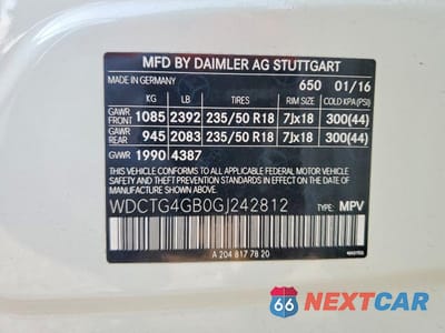 Zdjęcie 13 z 13 samochodu: 2016 MERCEDES-BENZ GLA 250 4MATIC VIN:WDCTG4GB0GJ242812 - miniatura