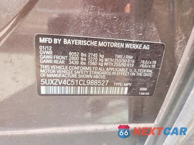 Zdjęcie 13 z 13 samochodu: 2012 BMW X5 XDRIVE35I VIN:5UXZV4C51CL988527 - miniatura