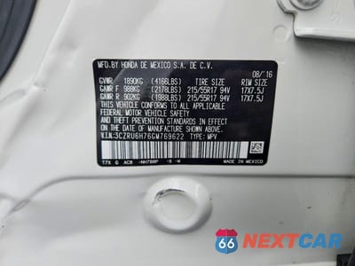 Zdjęcie 12 z 12 samochodu: 2016 HONDA HR-V EXL VIN:3CZRU6H76GM769622 - miniatura
