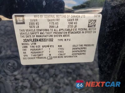 Zdjęcie 13 z 13 samochodu: 2014 CHEVROLET EQUINOX VIN:2GNFLEEK4E6331002 - miniatura