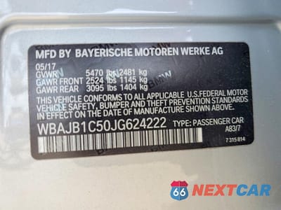 Zdjęcie 13 z 13 samochodu: 2018 BMW 530XE VIN:WBAJB1C50JG624222 - miniatura