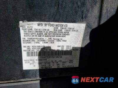 Zdjęcie 12 z 12 samochodu: 2015 FORD TAURUS SEL VIN:1FAHP2E91FG154756 - miniatura