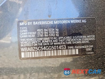 Zdjęcie 12 z 12 samochodu: 2016 BMW 328 XIGT SULEV VIN:WBA8Z5C54GG501453 - miniatura