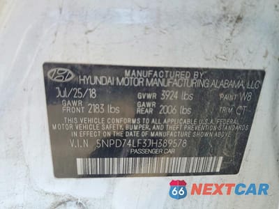 Zdjęcie 12 z 12 samochodu: 2018 HYUNDAI ELANTRA SE VIN:5NPD74LF3JH389578 - miniatura