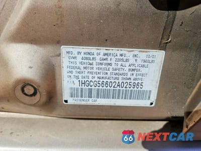 Zdjęcie 13 z 13 samochodu: 2002 HONDA ACCORD EX VIN:1HGCG56602A025965 - miniatura