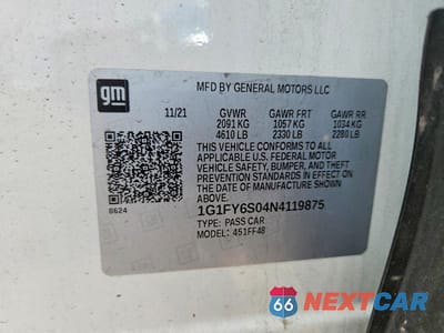 Zdjęcie 13 z 13 samochodu: 2022 CHEVROLET BOLT EUV LT VIN:1G1FY6S04N4119875 - miniatura