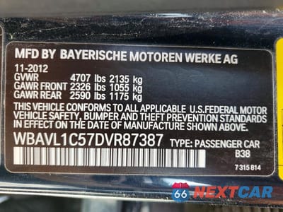 Zdjęcie 13 z 13 samochodu: 2013 BMW X1 XDRIVE28I VIN:WBAVL1C57DVR87387 - miniatura