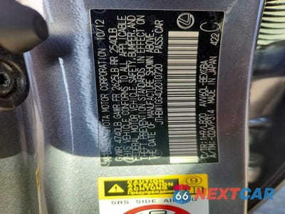 Zdjęcie 12 z 12 samochodu: 2013 LEXUS ES 300H VIN:JTHBW1GG4D2010720 - miniatura