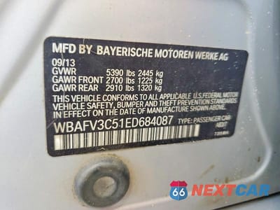 Zdjęcie 12 z 12 samochodu: 2014 BMW 535 D XDRIVE VIN:WBAFV3C51ED684087 - miniatura
