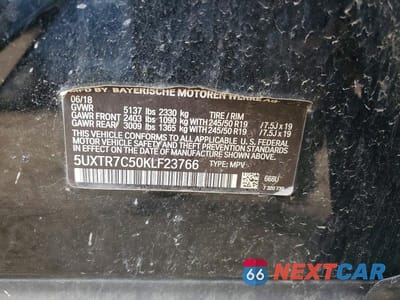 Zdjęcie 13 z 13 samochodu: 2019 BMW X3 SDRIVE30I VIN:5UXTR7C50KLF23766 - miniatura