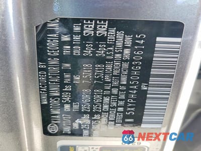 Zdjęcie 13 z 13 samochodu: 2017 KIA SORENTO EX VIN:5XYPH4A50HG306145 - miniatura