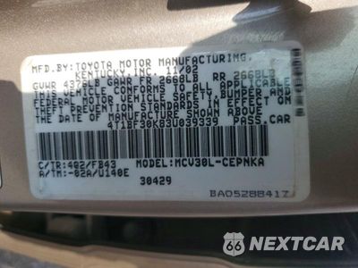 Zdjęcie 13 z 13 samochodu: 2003 TOYOTA CAMRY LE V6 VIN:4T1BF30K83U039339 - miniatura