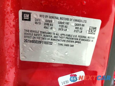 Zdjęcie 13 z 13 samochodu: 2015 CHEVROLET IMPALA LIMITED LT VIN:2G1WB5E30F1169722 - miniatura
