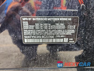 Zdjęcie 12 z 12 samochodu: 2020 BMW X3 XDRIVE30I VIN:5UXTY5C05L9C23764 - miniatura