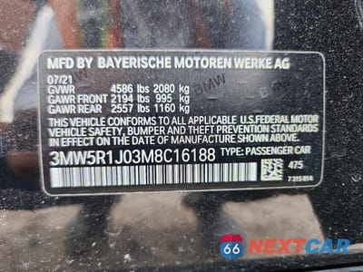 Zdjęcie 13 z 13 samochodu: 2021 BMW 330I VIN:3MW5R1J03M8C16188 - miniatura