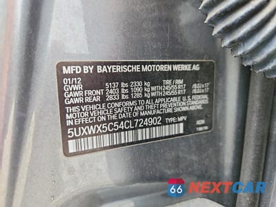 Zdjęcie 13 z 13 samochodu: 2012 BMW X3 XDRIVE28I VIN:5UXWX5C54CL724902 - miniatura