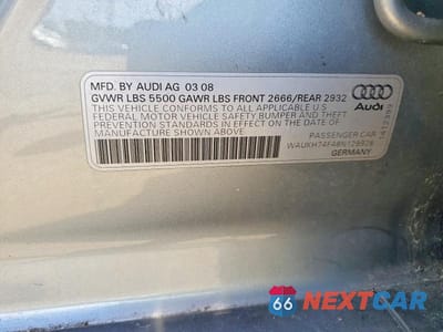 Zdjęcie 12 z 12 samochodu: 2008 AUDI A6 AVANT QUATTRO VIN:WAUKH74F48N129928 - miniatura