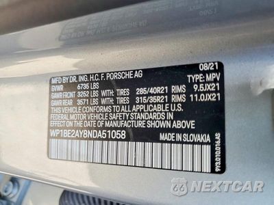 Zdjęcie 14 z 14 samochodu: 2022 PORSCHE CAYENNE E HYBRID COUPE VIN:WP1BE2AY8NDA51058 - miniatura