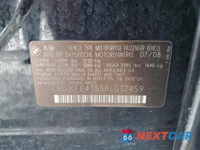 Zdjęcie 13 z 13 samochodu: 2008 BMW X5 3.0I VIN:5UXFE43558L032459 - miniatura