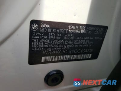 Zdjęcie 12 z 12 samochodu: 2012 BMW 750 LXI VIN:WBAKC8C54CC434718 - miniatura