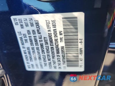 Zdjęcie 12 z 12 samochodu: 2020 HONDA CR-V EXL VIN:7FART6H82LE005366 - miniatura
