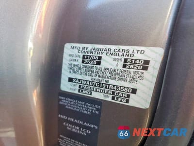 Zdjęcie 12 z 12 samochodu: 2009 JAGUAR XF SUPERCHARGED VIN:SAJWA07C191R43580 - miniatura