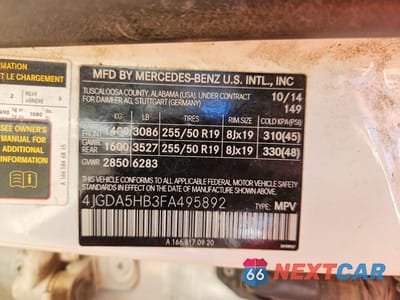 Zdjęcie 13 z 13 samochodu: 2015 MERCEDES-BENZ ML 350 4MATIC VIN:4JGDA5HB3FA495892 - miniatura
