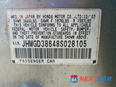 Zdjęcie 12 z 12 samochodu: 2008 HONDA FIT SPORT VIN:JHMGD38648S028105 - miniatura