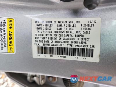 Zdjęcie 12 z 12 samochodu: 2012 ACURA TL VIN:19UUA8F52CA035087 - miniatura