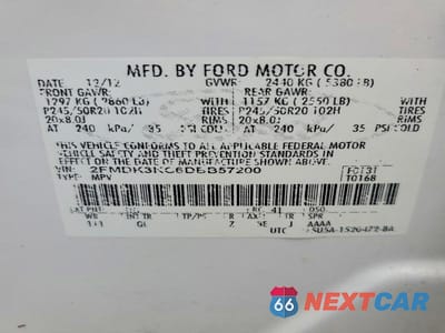 Zdjęcie 13 z 13 samochodu: 2013 FORD EDGE LIMITED VIN:2FMDK3KC6DBB57200 - miniatura
