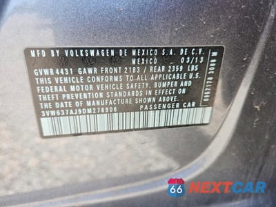 Zdjęcie 12 z 12 samochodu: 2013 VOLKSWAGEN JETTA HYBRID VIN:3VW637AJ9DM276906 - miniatura