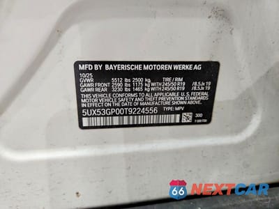Zdjęcie 13 z 13 samochodu: 2026 BMW X3 30 XDRIVE VIN:5UX53GP00T9224556 - miniatura