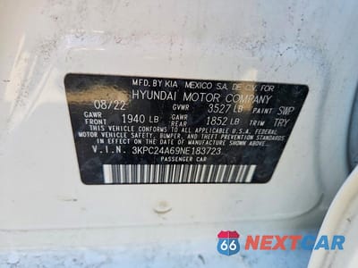 Zdjęcie 12 z 12 samochodu: 2022 HYUNDAI ACCENT SE VIN:3KPC24A69NE183723 - miniatura