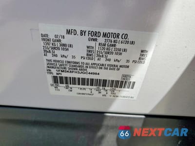 Zdjęcie 13 z 13 samochodu: 2018 FORD EXPLORER LIMITED VIN:1FM5K8FH3JGC44984 - miniatura