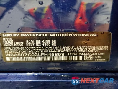 Zdjęcie 12 z 12 samochodu: 2020 BMW 330XI VIN:WBA5R7C03LFH45858 - miniatura