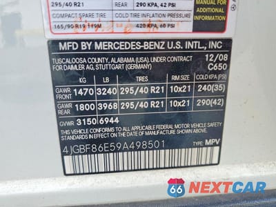 Zdjęcie 13 z 13 samochodu: 2009 MERCEDES-BENZ GL 550 4MATIC VIN:4JGBF86E59A498501 - miniatura