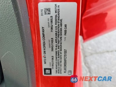 Zdjęcie 12 z 12 samochodu: 2015 CHEVROLET SPARK 1LT VIN:KL8CD6S9XFC751557 - miniatura