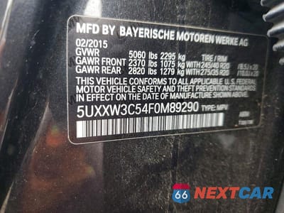 Zdjęcie 13 z 13 samochodu: 2015 BMW X4 XDRIVE28I VIN:5UXXW3C54F0M89290 - miniatura