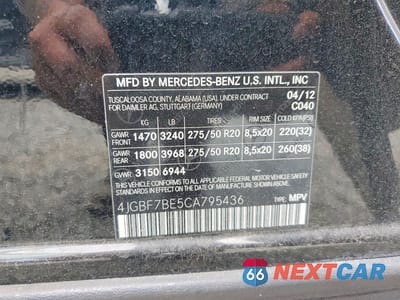Zdjęcie 14 z 14 samochodu: 2012 MERCEDES-BENZ GL 450 4MATIC VIN:4JGBF7BE5CA795436 - miniatura