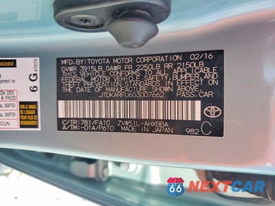 Zdjęcie 13 z 13 samochodu: 2016 TOYOTA PRIUS TWO ECO VIN:JTDKARFU6G3007662 - miniatura