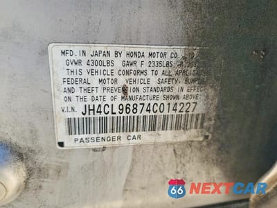 Zdjęcie 13 z 13 samochodu: 2004 ACURA TSX VIN:JH4CL96874C014227 - miniatura